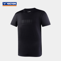 Victor Wickdo Badminton Clothes Fashion All Black Dry Breakthrough Men and Women Sportwear Dark Series T-PB