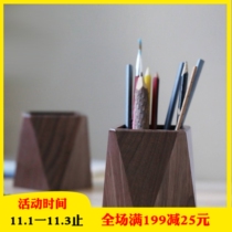 New product Chinese tenon structure black walnut pen holder study stationery small storage box creative wooden Pen Holder