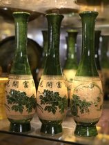  Solid wood vase Golden silk Nan Guanyin bottle General bottle flower blooming rich entrance home decoration decoration flower arrangement Dried flowers