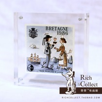 France 1986 comic master Peynet Beni Valentines Day stamp non-porous sheetlet imitation crystal frame ornaments