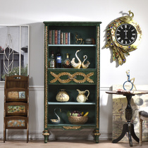 American file cabinet Study Malachite retro locker Decorative cabinet Drawing cabinet Multi-function bookcase bookcase