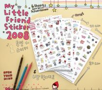 Korean Creative Stationery Cute Cartoon Little Red Riding Hood Transparent PET Diary Handbook Decorative Sticker 6pcs
