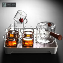 Touch Miss glass tea set tea tray set heat-resistant kung fu tea set home office simple black tea maker