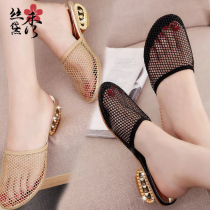 Single shoes 2021 Chun and half tug head slippers female summer medium heel fashion outside wearing Korean version brief anti-slip and lazy person cool down