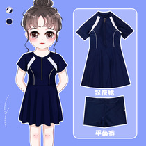 Big Code Swimsuit Woman Fat mm200 Catty Sports student conservative Belly Up Slim Corner Spa Conjoined Swimsuit