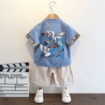 Han Fu Boy Summer Thin style Tang dress Original improvement of Chinese Wind Ancient clothes performance clothes Childrens ethnic dress Summer clothes