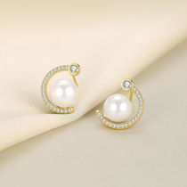 (earthy silver) Winy palm Baby Pearl Everest pearl inlaid with gold earl decorated with light lavish minimalist