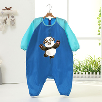 Baby waterproof eating clothes baby climbing clothes baby climbing clothes men and women children painting anti dirty crawling anti wear clothes