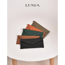 ins lychee pattern cowhide envelope wallet retro simple long wallet female leather ultra-thin hand holding big bill clip