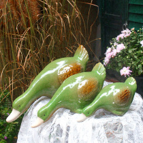 Ceramic water duckling decoration Living room TV cabinet decoration landscaping Courtyard Garden fish pond fountain stone trough landscape