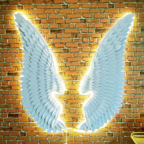 Industrial style milk tea barbecue shop wall decoration creative net red Wrought iron wings wall pendant bar wall direct sales