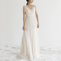 Light Wedding 2021 New Bride Tour Mori Super Fairy White Lace Dress Annual Meeting Long Dress