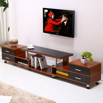  TV cabinet tea table combination suit tempered glass telescopic modern minimalist small family TV cabinet Living room