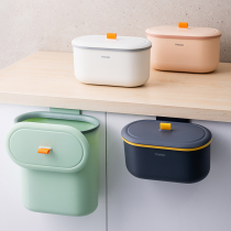 Kitchen trash can Household cabinet door hanging type kitchen waste garbage storage box creative handy garbage storage box hanging type
