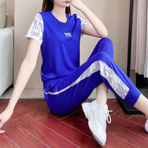 MMQ Casual Suit Womens Summer Foreign Air Trendy Loose Short Sleeves Slim T-shirt Tracksuit 90% Pants Two Sets
