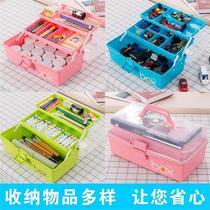 Large-capacity box art supplies toolbox painting multi-manual set material box use painting with cover storage
