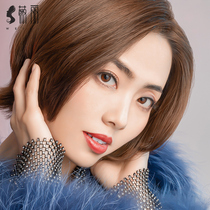 Wei Li medium wig Female short hair styling full hand-woven true natural temperament workplace charming medium long hair full headgear