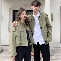 Niche special couples dress spring and autumn ins harbor trend Joker jacket Korean overcoat French fried Street