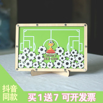 Football Creativity Customized Meisenbottle Birthday Business Event Sign to Bottle Fingerprint Tree Sign Roster Wooden sheet photo frame