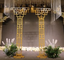 Chinese wedding props iron screen wedding arches T-shaped huabike road guide wedding decoration stage
