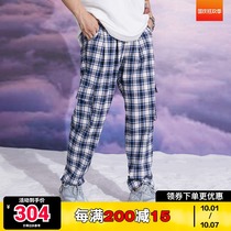 Dangerouspeople Xue Zhiqian Plaid Multi-pocket Closure Leg Trendy Pants Casual Pants