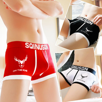 3 strips of youth underwear male junior high school students High School pure cotton boxer pants big children youth tide four corner development period