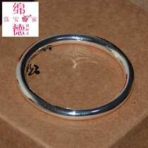 Handmade silver jewelry 999 sterling silver solid circle bracelet foot silver cylindrical silver bracelet pure handmade 200g solid preparation