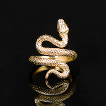 Spirit snake ring 18K gold ring handmade diamond red sapphire snake ring Italian craft jewelry customization