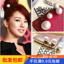 Korean hair - decorated pearl - helix pill head dishes rotating hair - clamp - clamp jewelry woman