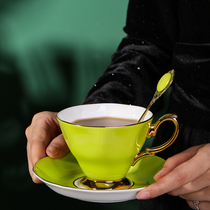 KM high-end coffee cup set Net red European bone china home afternoon tea cup spoon with dish exquisite gilt small luxury