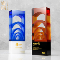 New Creative Trophy Customized High-end Glass Trophy Enterprise Event Awards Anniversary Celebration Annual Meeting Recommended