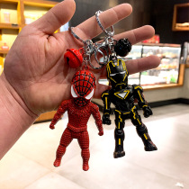 Steel-Man Cartoon Spider-Man Creative Metal School Bag Hanging Accessories Paparazzi Car Key Chain Pendant Bag Key Buckle
