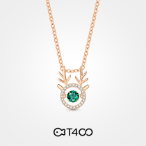 T400 a deer has your necklace female 2021 New light luxury niche emerald choker Valentines Day gift