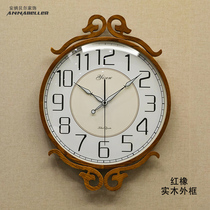 Japanese clock luminous solid wood Japanese wall clock home watch clock hanging wall on Nordic bedroom clock clock clock time English clock hanging living room