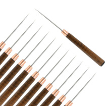 Longed wooden handle awl needle repair shoes tool hand hole drill cone needle diy thin crochet needle