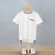 Childrens Tide brand TB summer cotton short sleeve mens and womens cotton round neck fashion casual handsome trend T-shirt set