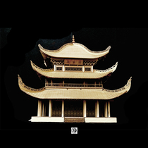 Chinese ancient Jiandiy handmade mortise and tenon assembled wooden model Yueyolou craftsmanship gift decorations pendulum pieces