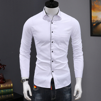 Autumn shirt mens long sleeve business dress professional work work slim non-iron white shirt youth mens wear size