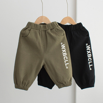 Broken clearance boys tie pants 2021 Autumn New Children Baby casual pants baby pants mens treasure trousers