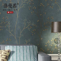 Retro pastoral American country dark green non-woven wallpaper living room bedroom 3D TV background wall warm wallpaper