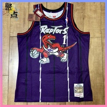 MITCHELL NESS MN McGrady Raptors 1 White Purple Dragon Retro Mesh New SW Jersey