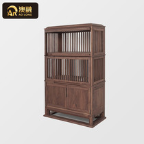 New Chinese style solid wood tea cabinet ash wood display cabinet classical atmosphere Tea side cabinet storage cabinet storage cabinet customization