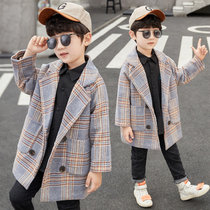 Boy Spring and autumn Children 2021 Autumn clothes new boy Yangqi thickened jacket Childrens autumn and winter plaid