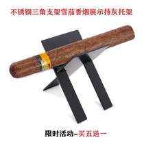 Stainless steel cigarette and cigar stand support portable folding travel portable cigar holding ash display three-legged smoking accessories