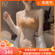 Small chest gathering underwear women without steel ring on the collection of auxiliary milk adjustable non-marking bra sexy lace bra set