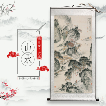  Landscape decoration Living room calligraphy and painting decoration hanging painting Modern antique calligraphy and painting collection scroll mounting cloth painting frame landscape