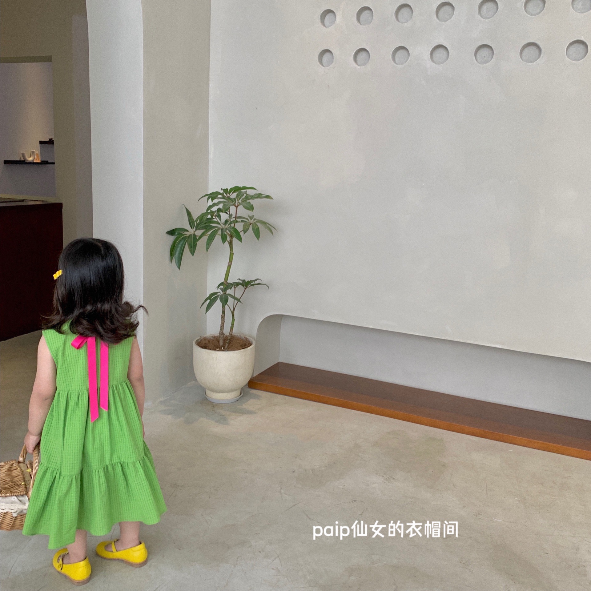 (paip home) 2021 summer children's clothing sleeveless dress long skirt loose skirt Korean ins