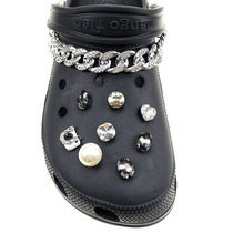 DIY Acrylic Chain Dongle Shoes Accessories Silver Color Super Coarse Chain Shoes Lace Garnish With Detachable Rivet Decoration