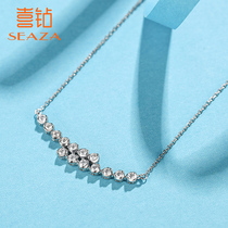 Happy Diamond White 18K gold diamond necklace women double smile diamond pendant fashion set chain exquisite choker new products