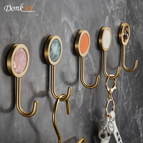 New free punching brass wire drawing gold hooks into the door closed wall toilet glued hook wall-mounted key containing hook